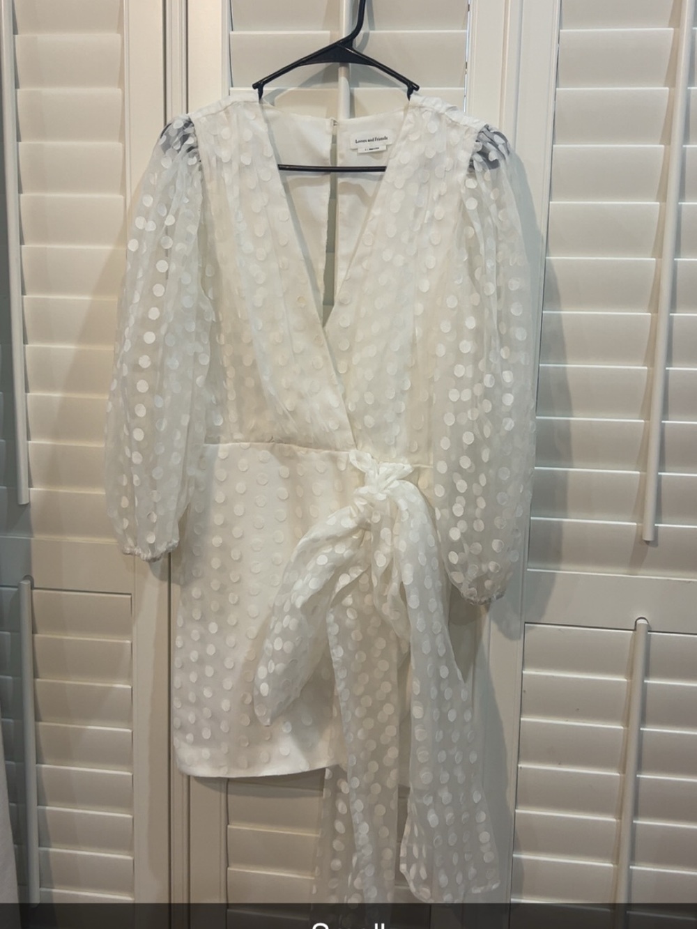 Lovers + Friends Ivory Polka Dot Wrap Dress